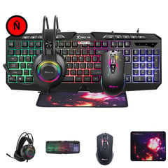 XTRIKE ME - Combo Gamer 4 x 1 Teclado + Mouse + Audifono + Pad CMX-410