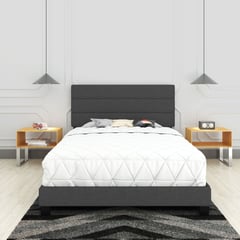 KAIU HOME - COMBO SOFIA 100X190 BASE + CABECERO GRIS OSCURO