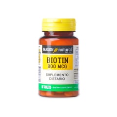 MASON NATURAL - Biotin 800mcg Frasco X 60 Tabletas