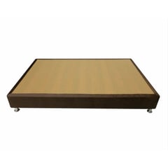 PRODESCANSO - Base cama semidoble en microfibra - 120 x 190 x 28 - cafe
