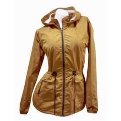 GENERICO - Chaqueta impermeable o parca semigaban para mujer color MOSTAZA.