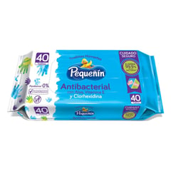 PEQUEÑIN - Toallitas Humedas Antibacterial Manos X 40und