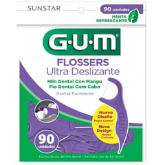 GUM - Seda Dental Flossers Ultra Deslizante Menta X 90und