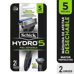 SCHICK - Maquina Afeitar Shick Hydro 5 Hojas X 2und