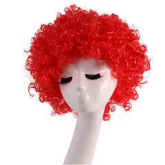 P&R APRECIOSDEREMATE - Peluca Afro Rojo Fantasía Fiesta Halloween Hora Loca Fibras