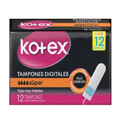 KOTEX - Tampones Digital Flujo Intenso X 12und