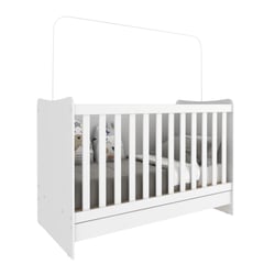 AKIVOY - Cuna + Colchón 4 en 1 Mini Cama, Sofá, Escritorio Blanco