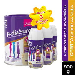 PEDIASURE - Oferta Polvo Vainilla X 900g + 3 Vainilla 220ml