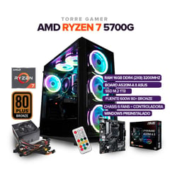 POWER GROUP - TORRE GAMER RYZEN 7 5700G 16GB RAM RGB (2X8) /1TB M.2/BOARD ASUS A520M-A II