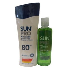 SUN PRO - Oferta Protector Solar Sunpro Piel Sensible Fps80 220ml + Ge