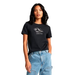 CONVERSE - Camiseta Mujer Negra Sneaker
