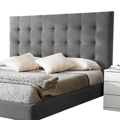 EKONOMODO COLOMBIA - Cama en Combo base y cabecero Doble Luxury Gris plata