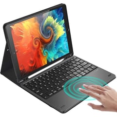 GENERICO - Estuche teclado + trackpad para ipad 10.2 9 generación bluetooth negro