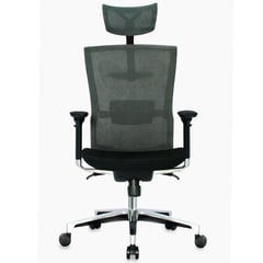 MUEBLESYA - Silla de Oficina Mompos paño Marco negro Premium Con cabecero