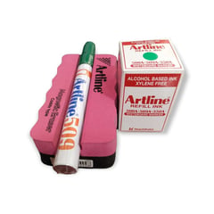 ARTLINE - Marcador Borrable Recargable Tinta Borrador Tablero Verde