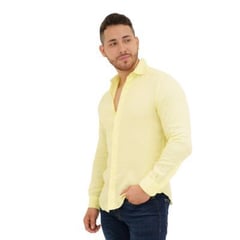 NAUTICA - Camisa para hombre 3D2 LINO AMARILLA.