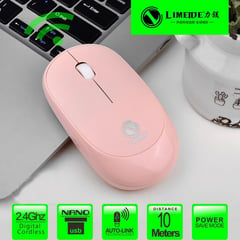 GENERICO - Mouse inalámbrico de 24G ultrafino portátil incluye pila Rosado