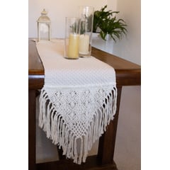 NOSSARENA - Camino de mesa macrame 1.80 X 40CM color beige