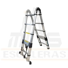 GENERICO - Escalera Telescópica 5.6m 18 Pasos Tijera Doble De 2.8+2.8.