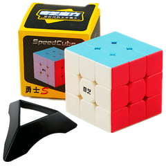 QIYI - Cubo Rubik 3x3 Stickerless Speed Cube Original Con Base