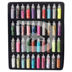 GENERICO - Glitter Decorativo Uñas Manicura 40 Mini Botellas escarcha decorativa Art Nails