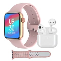 ONE PIXEL - Combo Smart Watch Rosado T55 Especial + Auriculares + 2 Correa