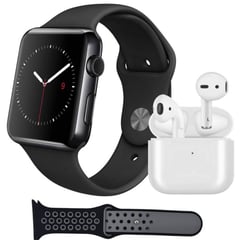 ONE PIXEL - Combo Smart Watch Negro T55 Especial + Auriculares + 2 Correa