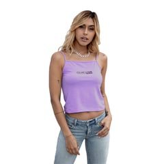 GOCO - Crop Top Morado Estampado.