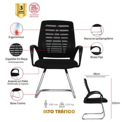 MUEBLESYA - Silla de Oficina Ergonomica PARAMO Marco Negro Interlocutora