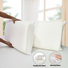 HOGARETO - Almohadas Ortopédicas Con Memory Foam - Set x 2