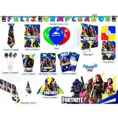 GENERICO - Kit fiesta piñata fortnite decoración completa