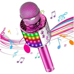 SPIDER - Microfono karaoke niños bluetooth luces amplificador Rosado