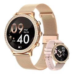 AMERICAN GENERICS - Reloj Inteligente Mujer Smartwatch Llamadas Bluetooth LIGE Dorado