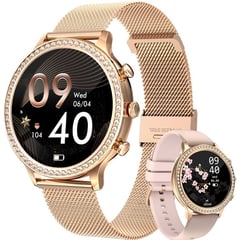 LIGE - Reloj Intente Mujer Smartwatch Llamadas Bluetooth LIGE Dorado