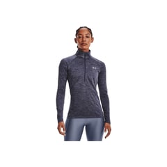 UNDER ARMOUR - Camiseta Mujer TECH HLF ZIP - TWIST Gris