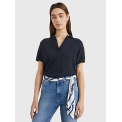 TOMMY HILFIGER - Polo Azul Oscuro De Corte Amplio Para Mujer