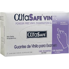 ALFA SAFE - Guantes Vinilo T.m Caja X 100und.siliconado