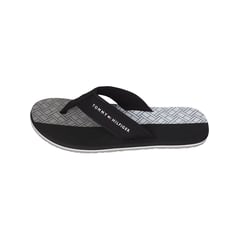 TOMMY HILFIGER - Sandalias Con Logos Y Tiras En Tejido Trenzado Hombre Negro