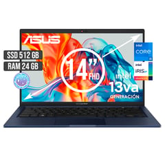 ASUS - PORTATIL INTEL CORE I5-1335U SSD 512GB RAM 24GB LED 14 FULL HD