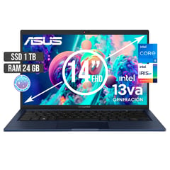 ASUS - PORTATIL INTEL CORE I5-1335U SSD 1TB RAM 24GB LED 14 FULL HD