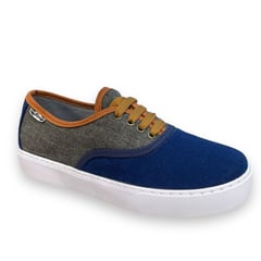 GENERICO - Mocasin Hombre Cordon azul gris C32