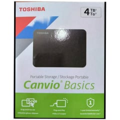 TOSHIBA - Disco duro externo 4tb canvio basics, usb 3.0 negro