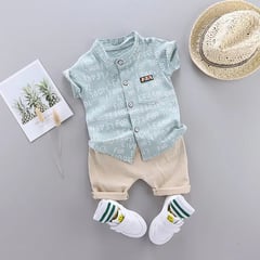 GENERICO - Camisa y pantalon corto Ropa para niños conjuntos de vestir bebes