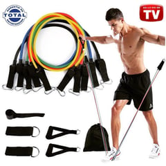 TV FITNESS - Combo bandas tubulares tv elásticas resistencia 5 en 1