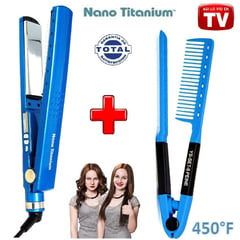 NANO TITANIUM - Plancha cabello en titanio digital 450ºf cabello humedo