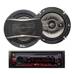 JDY - Combo Radio Para Carro Usb Bluetooth + Parlantes Kl Audio 6