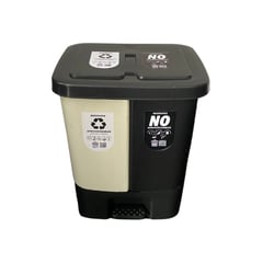 BUHOGAR - Caneca Papelera Basurera Dual 40L Blanca-Negra