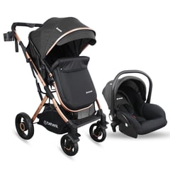 BEBESIT - Coche Moises Para Bebé Travel System Gold Lx Negro