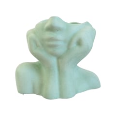 DE CONCRETO MATERAS Y DISEÑO - Florero Face de Cemento 9.5x5 cm Verde Menta