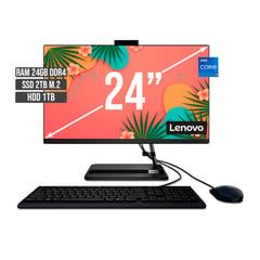 LENOVO - TODO EN UNO INTEL CORE I7-1260P SSD 2TB + HDD 1TB RAM 24GB LED 24 FHD